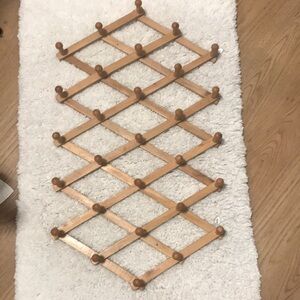 Vintage Extra Large Wooden Accordion Rack